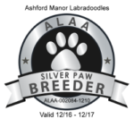 Ashford Manor Labradoodles ALAA Silver Paw Logo